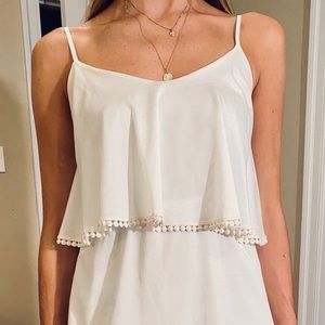 Adorable white dress with tassels